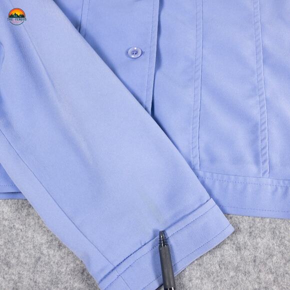 Sag Harbor Button Front Jacket Blue Long Sleeve Collared Women's Size 16 - Picture 4 of 8